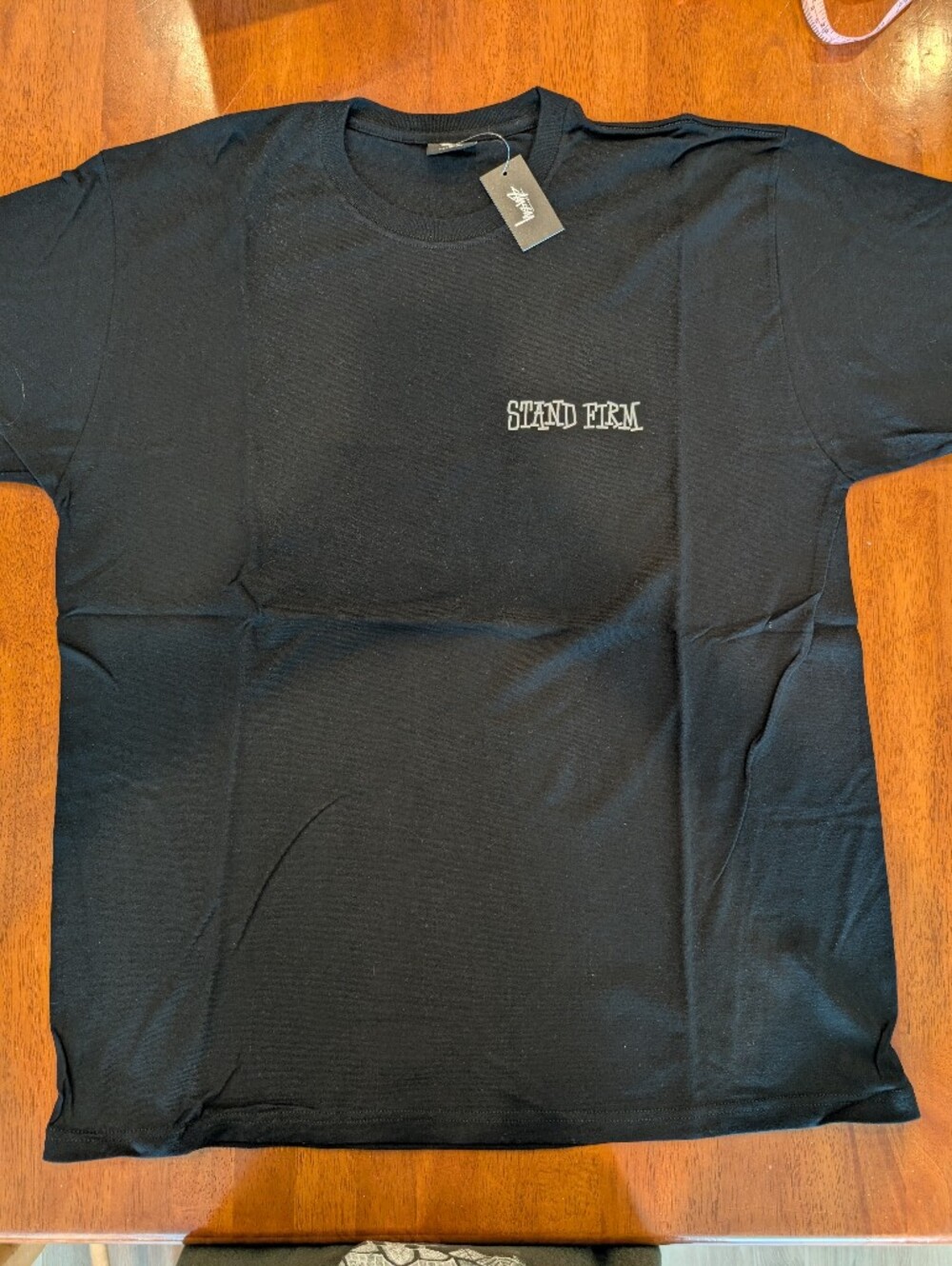 Stussy End Racism Tee Men's XL Short Sleeve Crew Neck Black Graphic T-Shirt